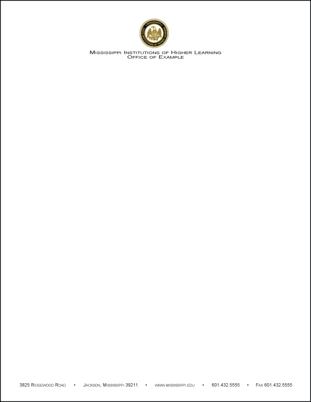mississippi public universities advancing our state together fax letterhead