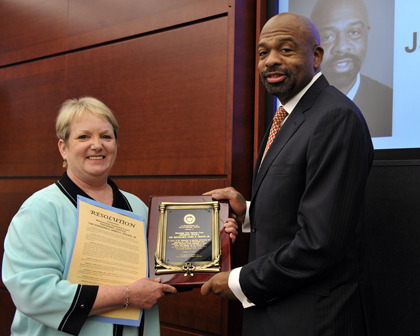 Trustee Amy Whitten and Justice James E. Graves Jr.